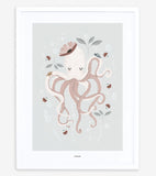 OCEAN FIELD - Plakat til børn - Blæksprutten