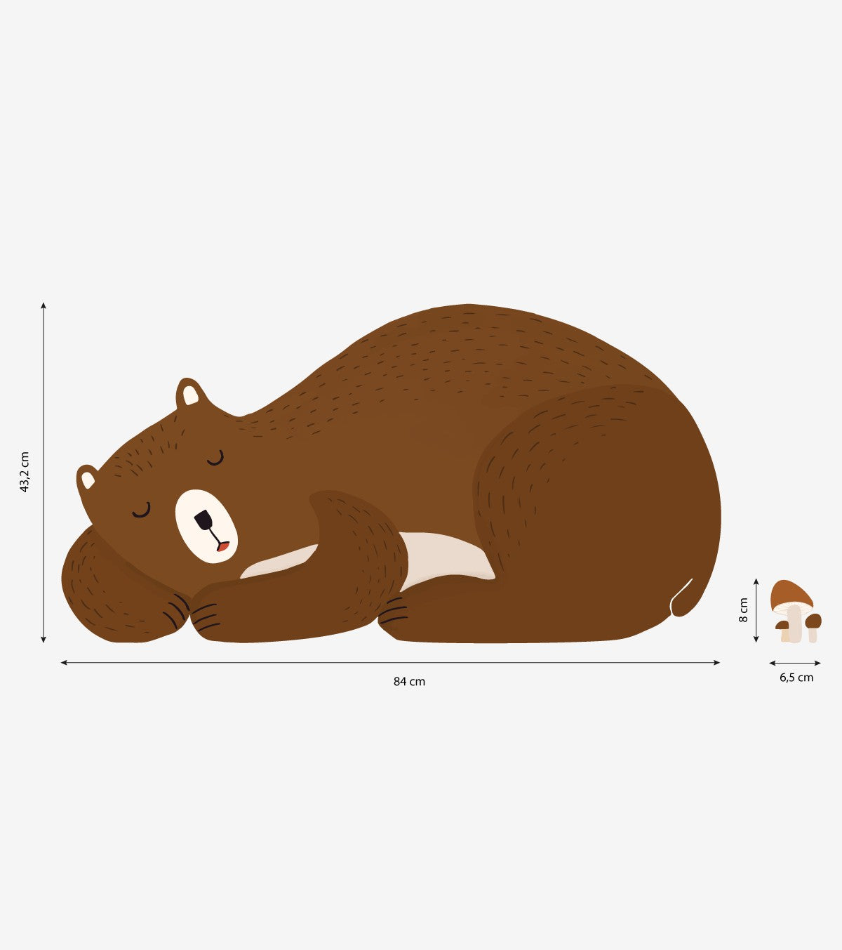 FOREST HAPPINESS - Stort klistermærke - Sovende bjørn