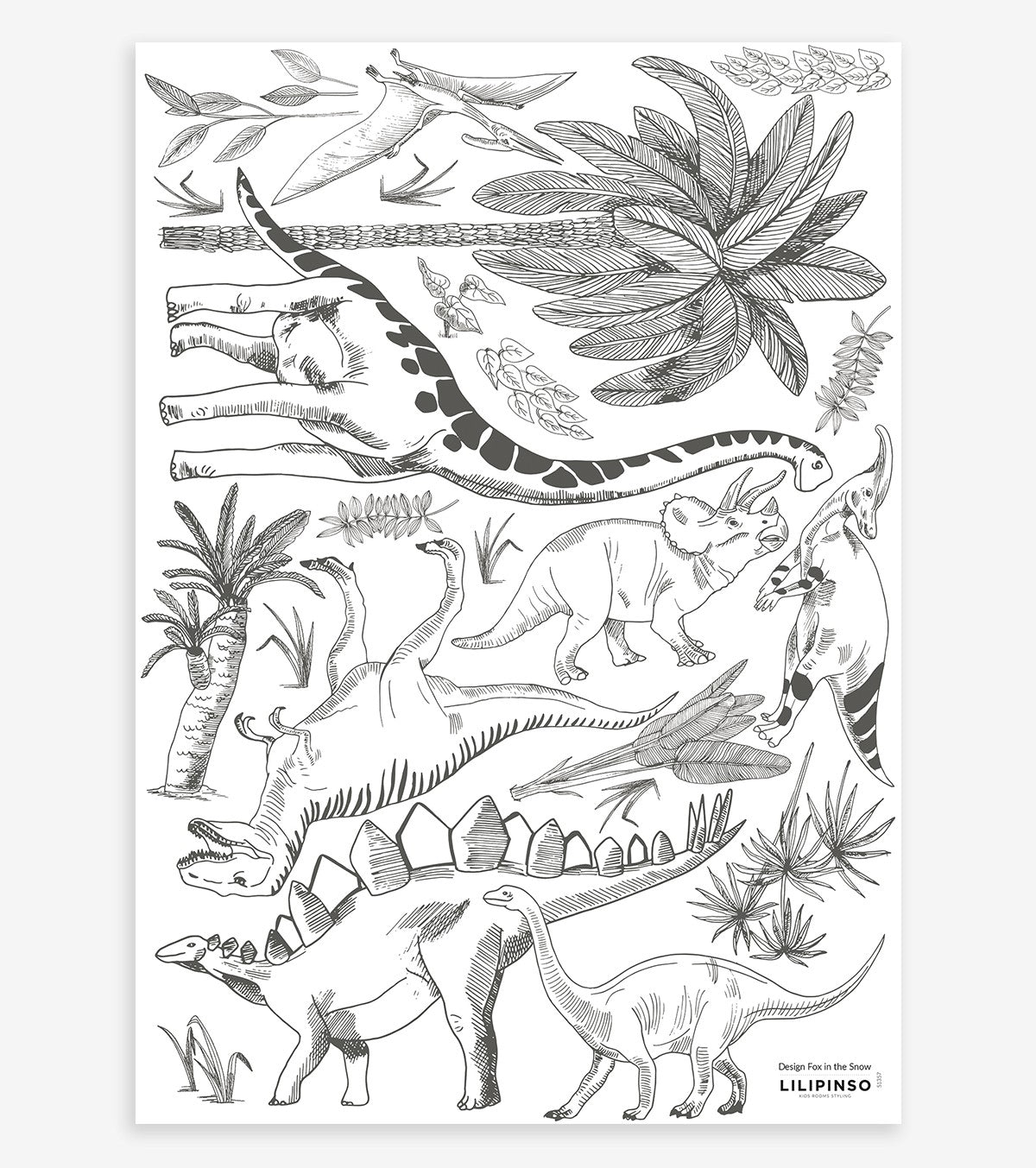DINOSAURUS - Wallstickers - Dinosaurer og planter