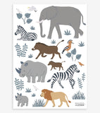 TANZANIA - Wallstickers - Savannah: elefant, zebraer, løve,...