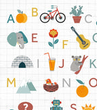 OLD SCHOOL - Børneplakat - Alfabet med dyr og genstande