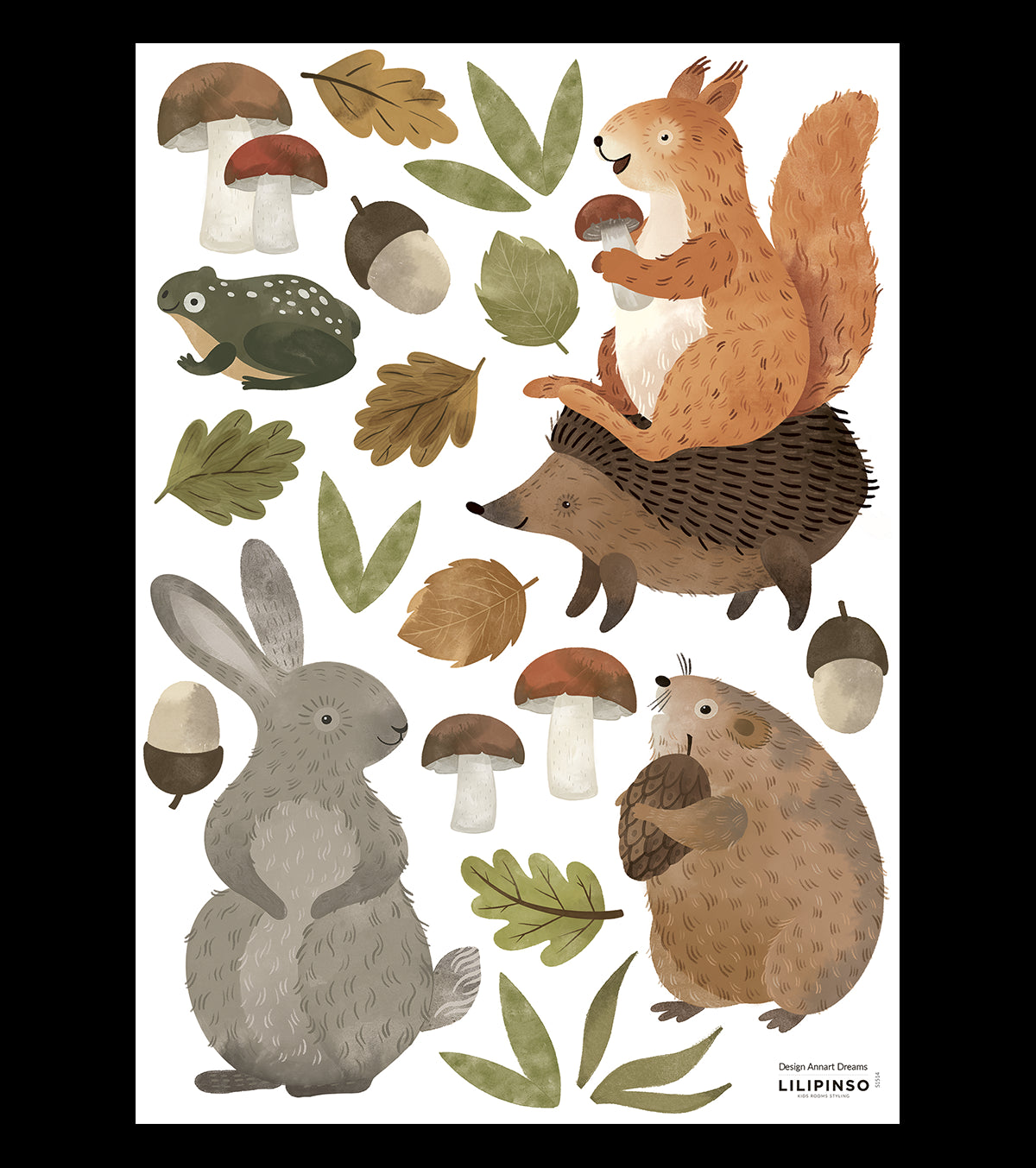 NORWOOD - Wallstickers - Skov: kanin, pindsvin, egern ...