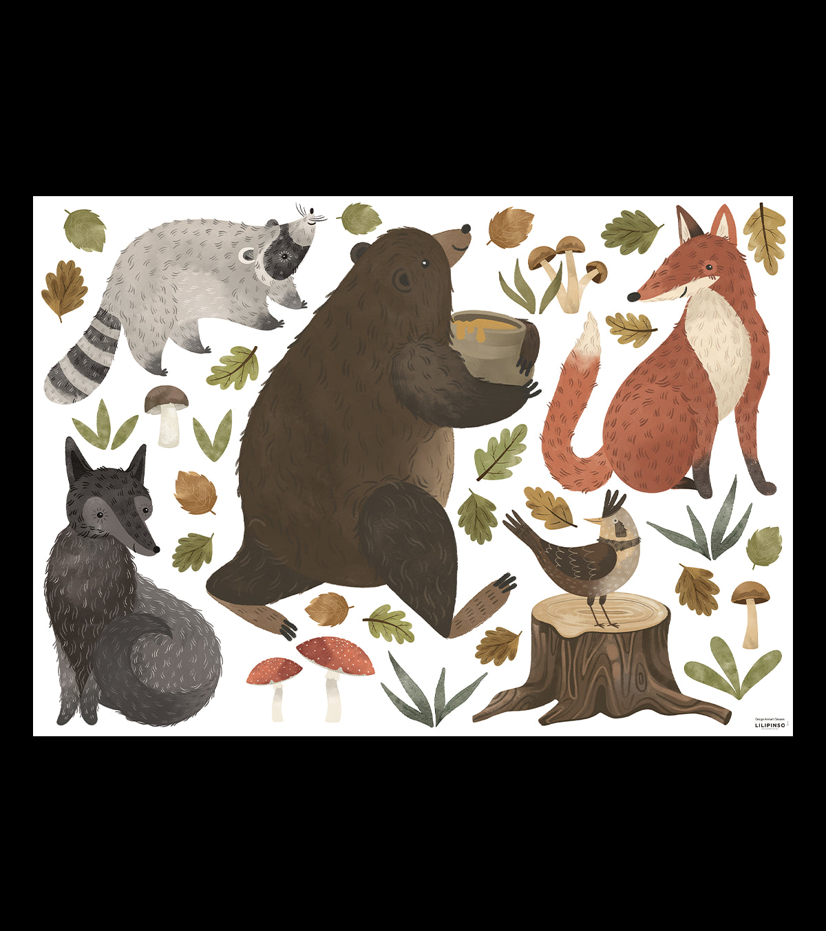 NORWOOD - Wallstickers - Bjørnen og hans venner fra skoven