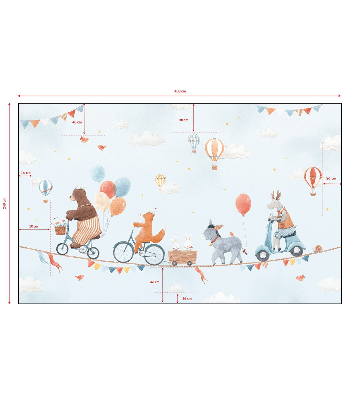 GENTLE FRIENDS - Panoramatapet - Dyr og balloner