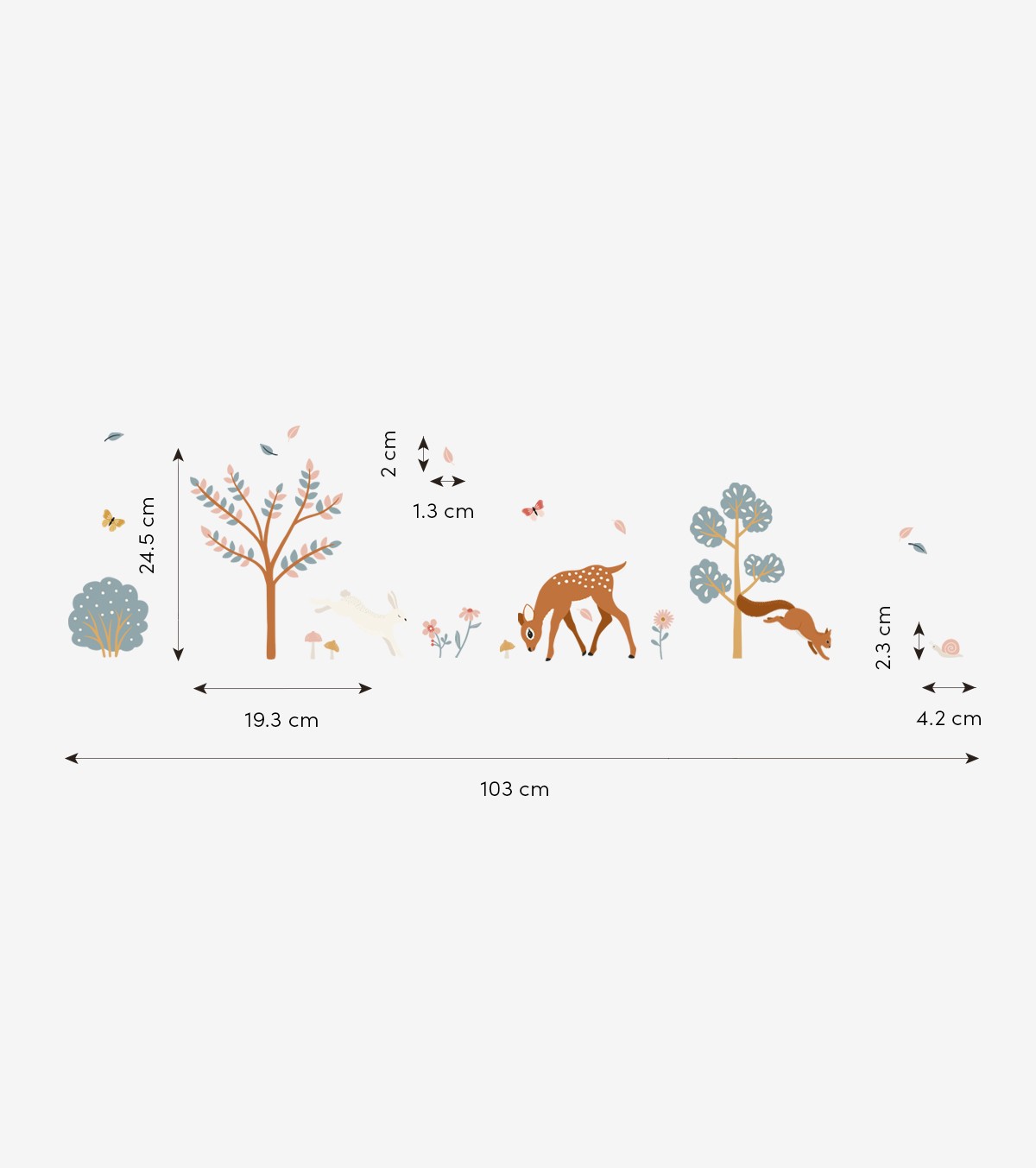 JÖRO - Wallstickers - Skovens hjorte og dyr