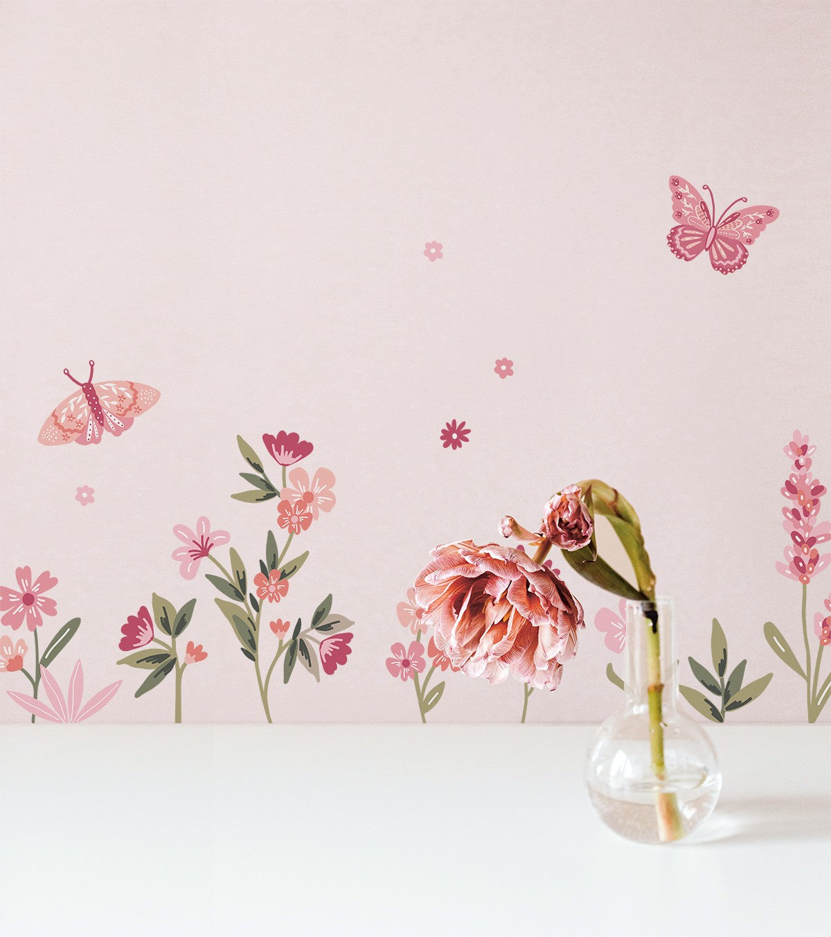 MAGENTA - Wallstickers - Blomster og sommerfugle