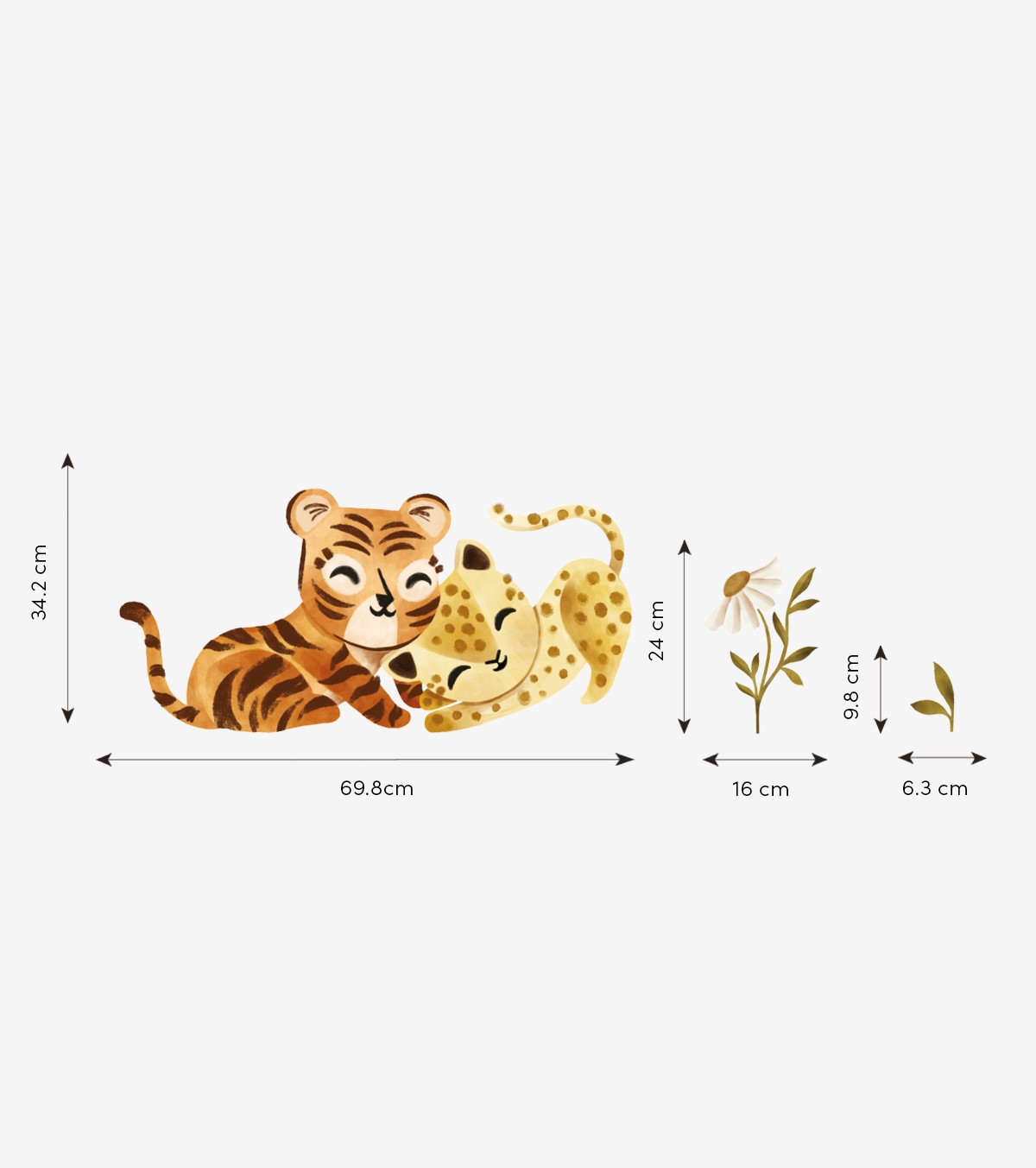 FELIDAE - Stort klistermærke - Tiger- og leopardvildt